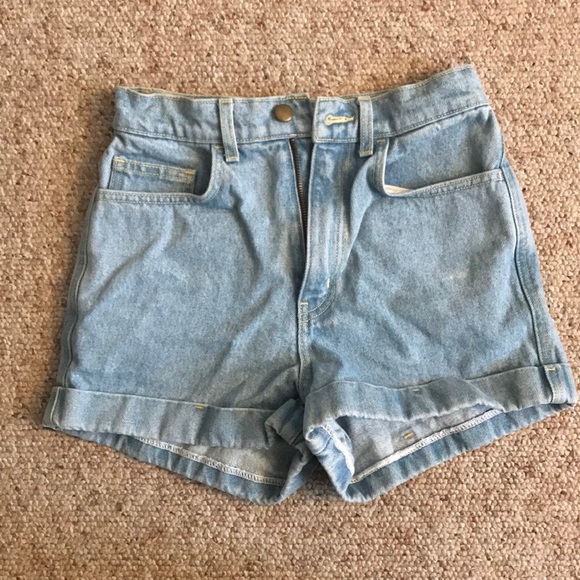 American Apparel High-Waisted Denim Shorts - Picture 1 of 3